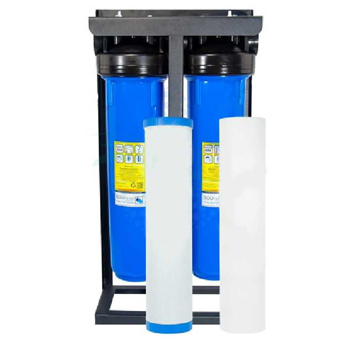 پیش تصفیه آب دو مرحله ای سوفیلتر  جامبو مدل الیاف کربن 20 اینچ