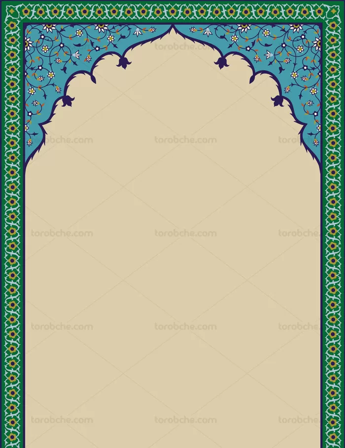 وکتور کاشی کاری محراب اسلیمی - گرافیک با طعم تربچه