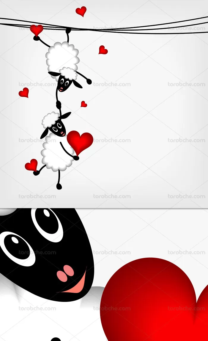 وکتور گوسفند فانتزی و عاشقانه | گرافیک با طعم تربچه