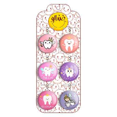 جاکلیدی خندالو مدل جشن دندونی دخترونه کد 412B مجموعه 6 عددی