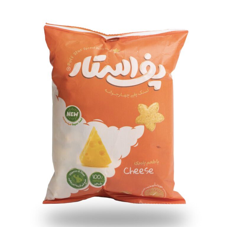 پفک سویق چهار جوانه پنیری 50 گرمی پف استار(اسنک سویق پفی پروتئینه-پفک سالم)