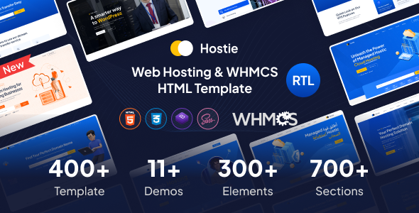 دانلود Hostie هاستی قالب HTML و WHMCS