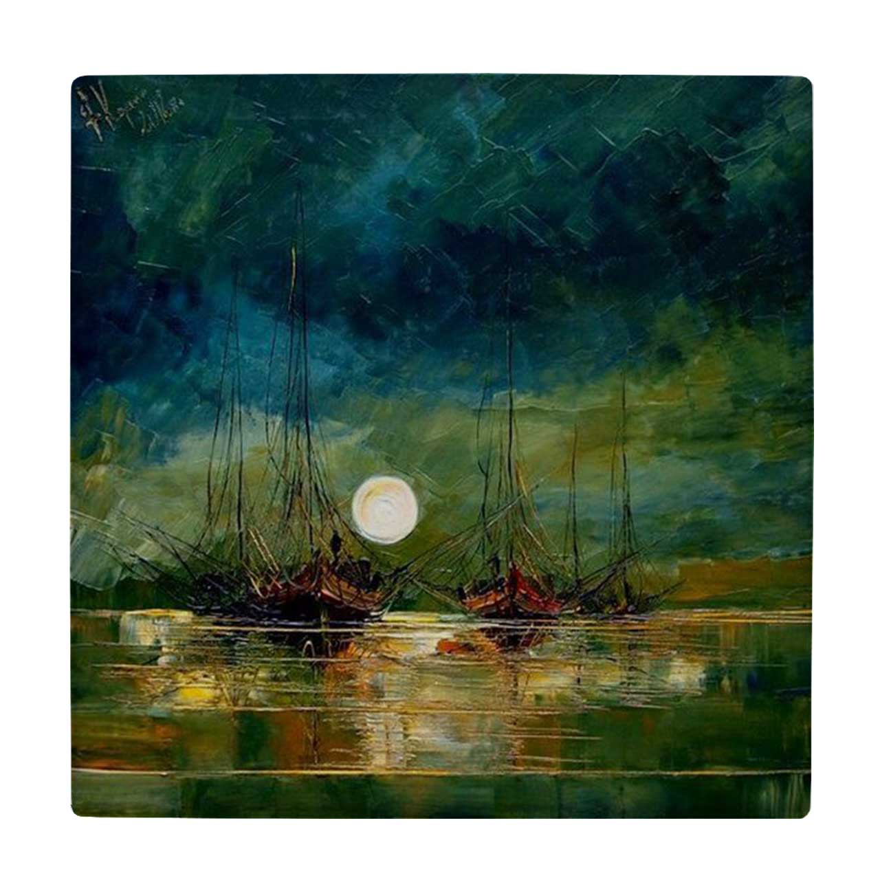 کاشی کارنیلا طرح نقاشی بندرگاه کد wkk1906