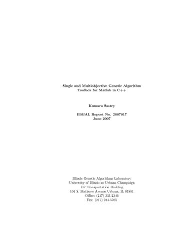 خرید و دانلود نسخه کامل کتاب Single and Multiobjective Genetic Algorithm Toolbox for Matlab in C