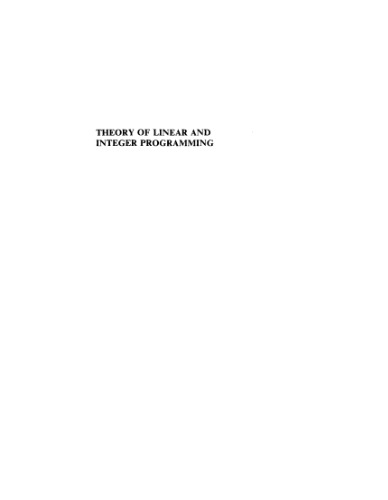 خرید و دانلود نسخه کامل کتاب Theory of linear and integer programming
