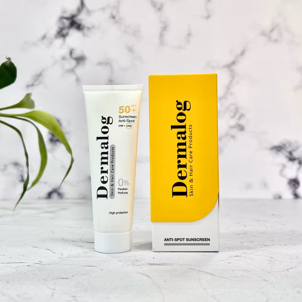 کرم ضد آفتاب و ضد لک بی رنگ پوست چرب درمالوگ SPF50