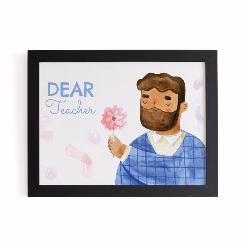 تابلو مدل دکوراتیو طرح هدیه روز معلم dear teacher | دنیای قاب