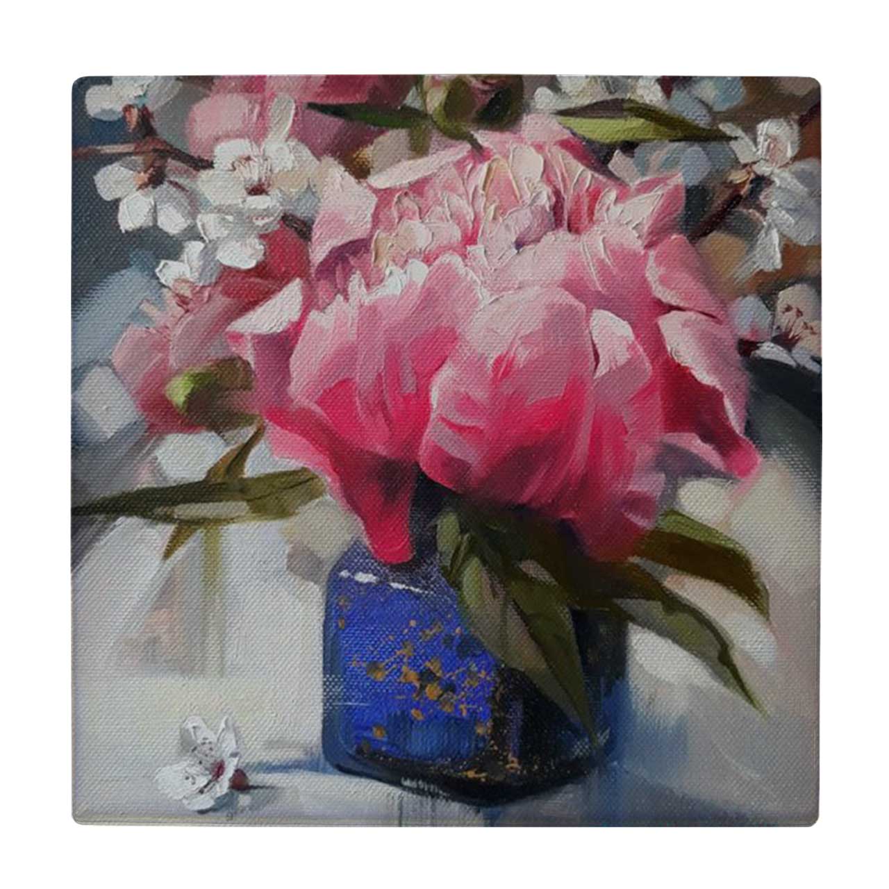  کاشی طرح گل و گلدان شیشه ای کد wk12025