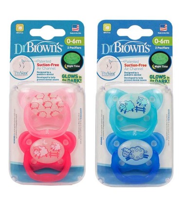 پستانک ارتودنسی شبرنگ 2 عددی دکتر براون طرح گوسفند Dr Browns