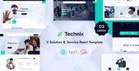 Technix تکنیکس قالب React Next js راهکارهای تکنولوژی