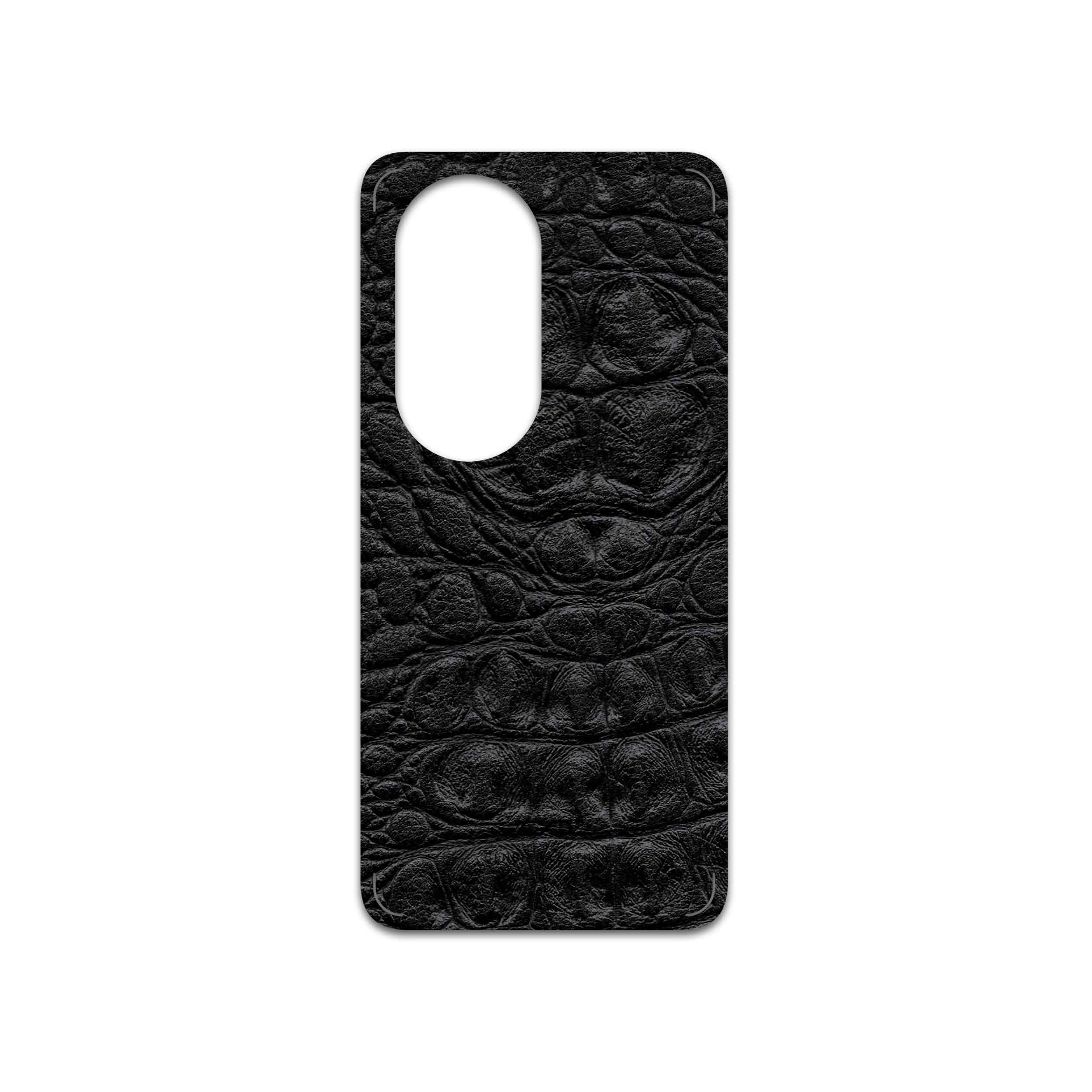 برچسب پوششی ماهوت مدل Black-Crocodile-Leather مناسب برای گوشی موبایل هوآوی P50 Pro