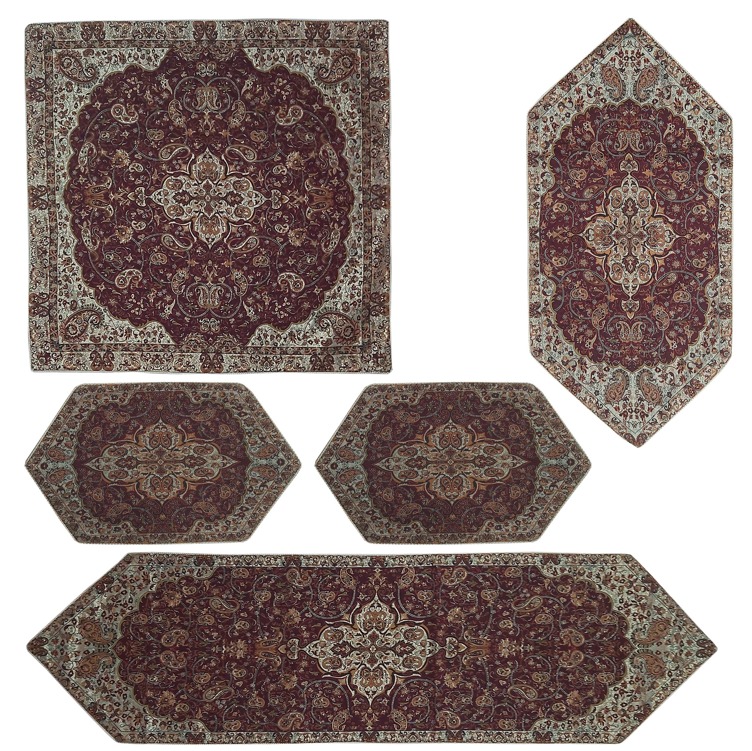 ست 5 تکه رومیزی ترمه مدل 4770