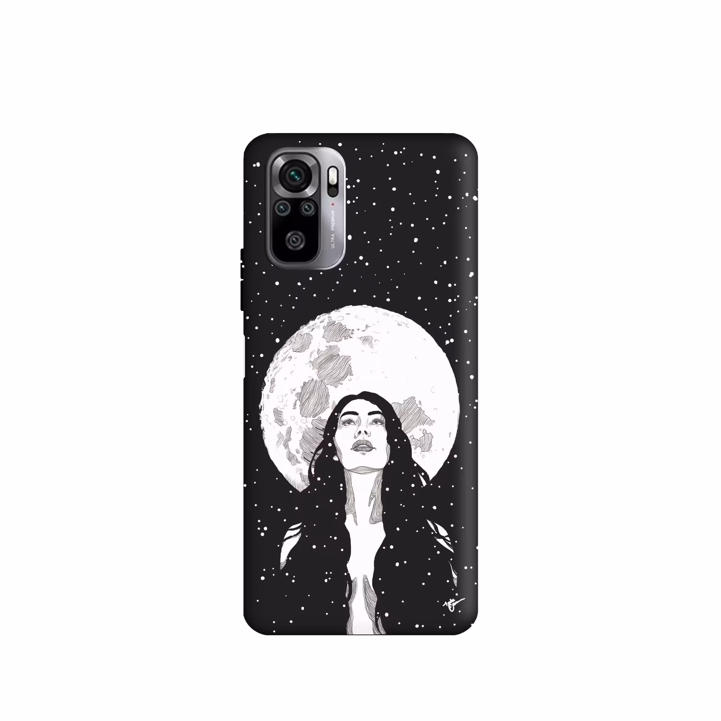 کاور طرح  دختر و ماه مینیمال  کد y9245 مناسب برای گوشی موبایل شیائومی  Redmi Note 10S