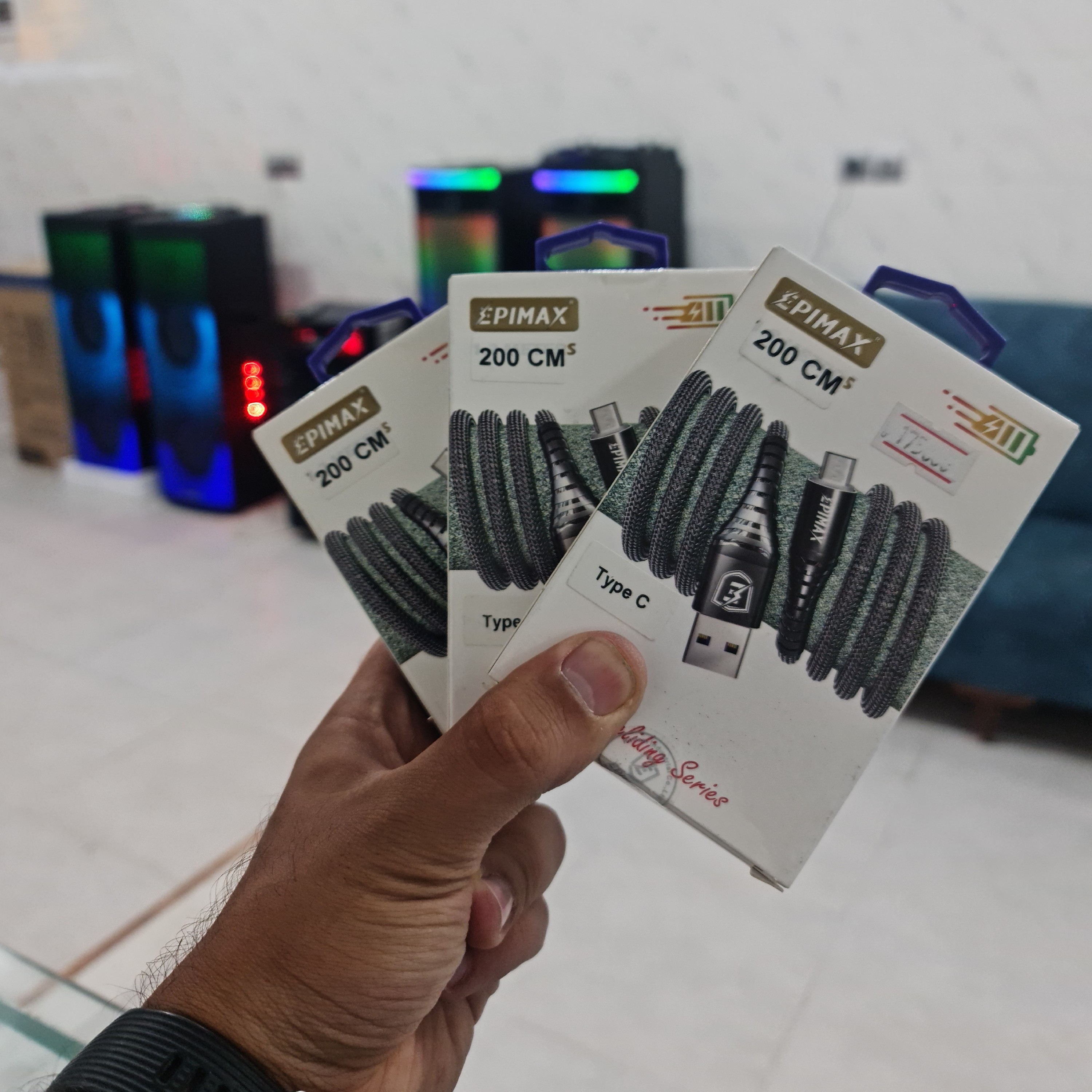 کابل شارژ اپیمکس تایپ سی 2 متر  در سه رنگ مختلف ارسال رایگان