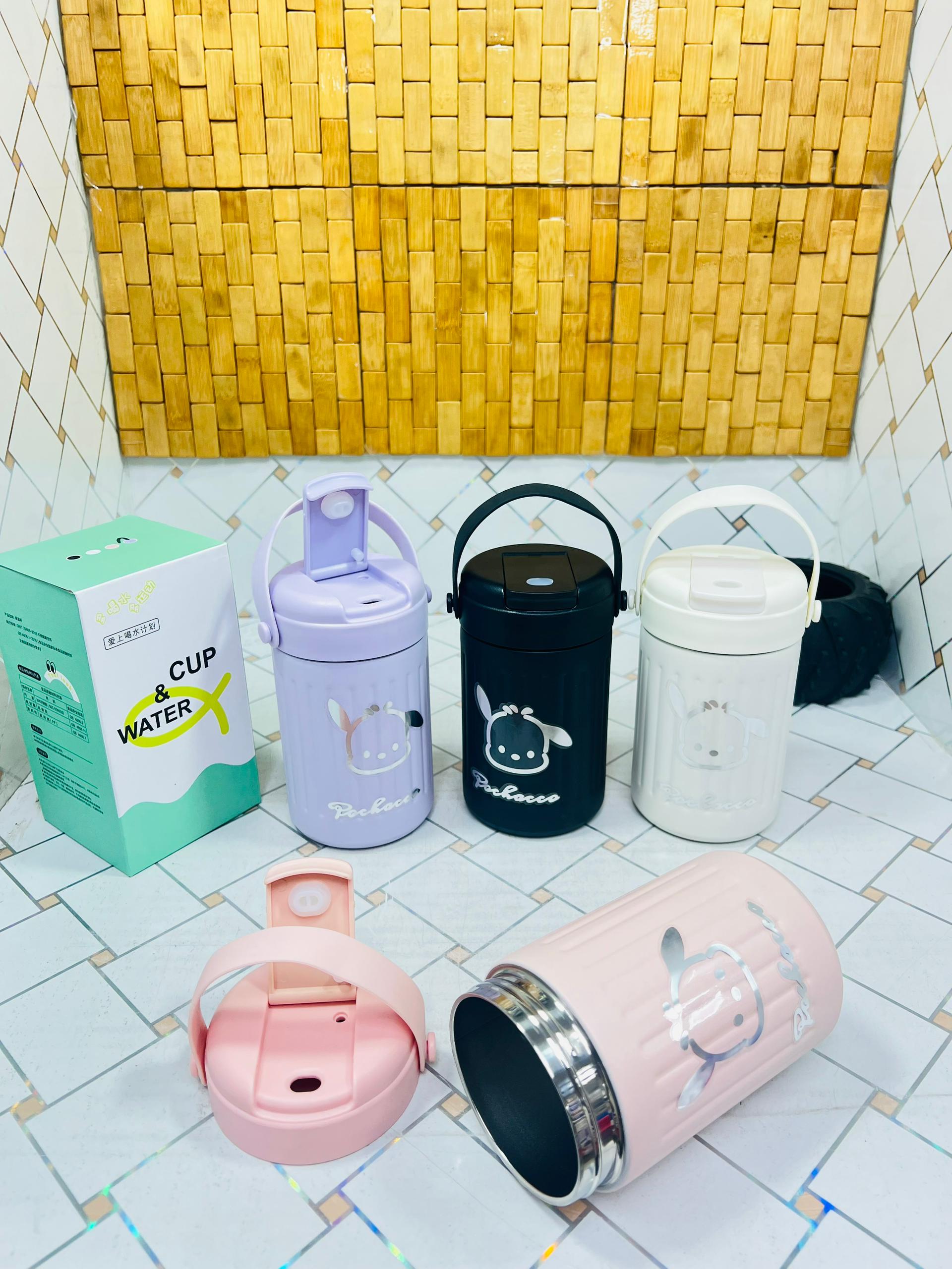تراول ماگ دسته سیلیکونی سایز 450ml میل استیل