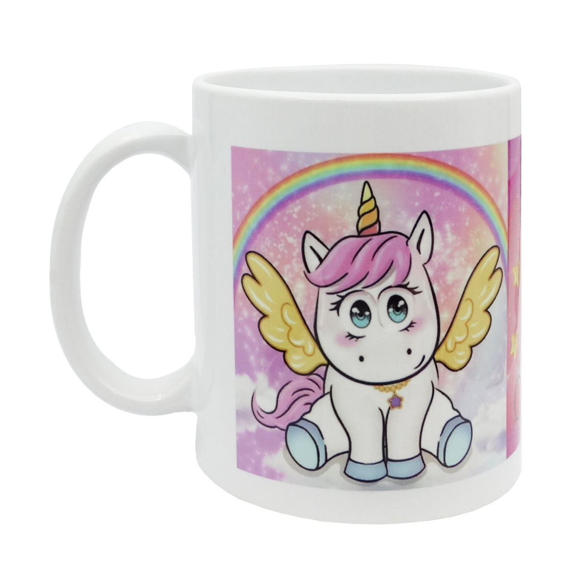 ماگ طرح اسب تک شاخ و رنگین کمان کد MD02