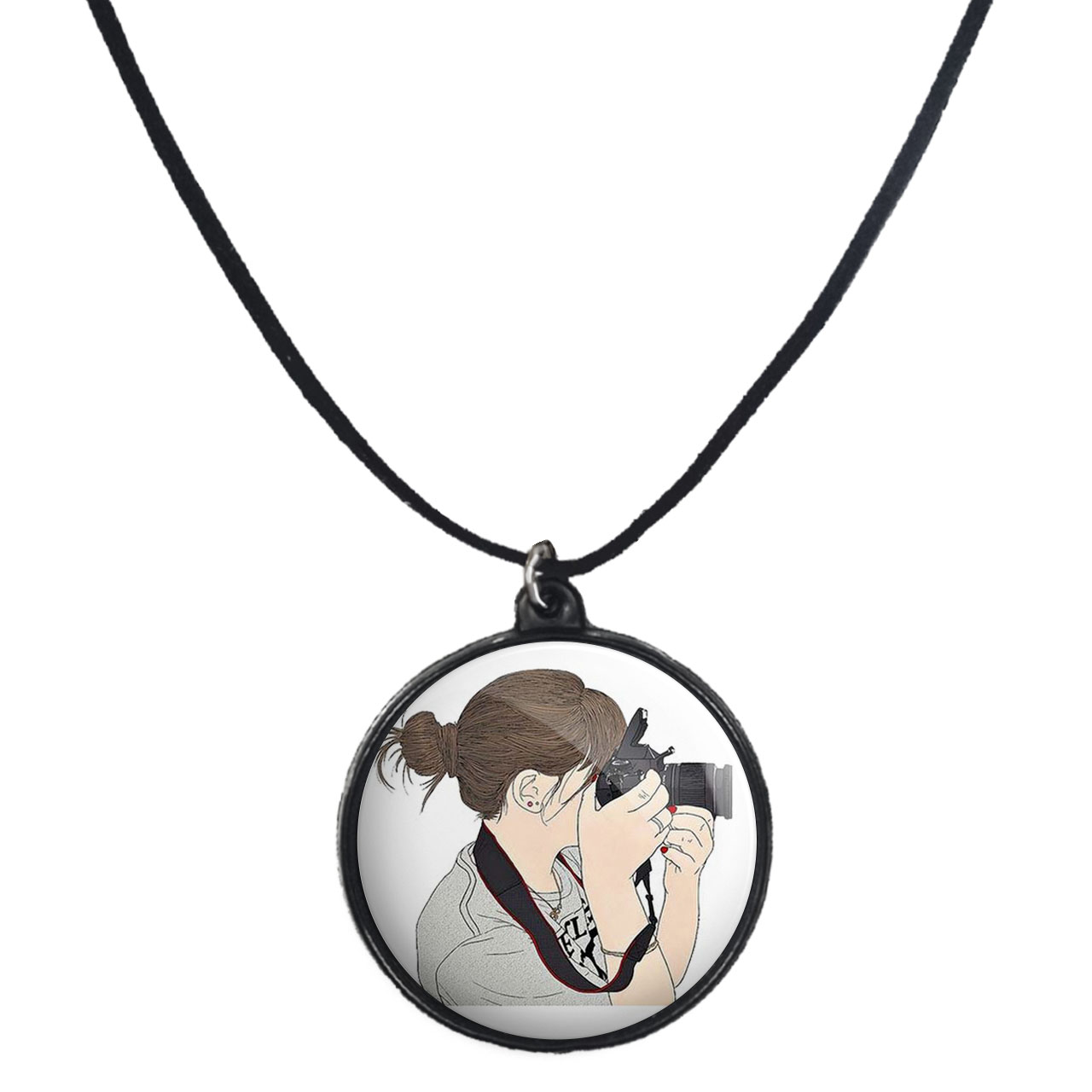 گردنبند پرمانه طرح عکاس کد pmb.5122 مدل دو طرفه