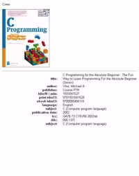 خرید و دانلود نسخه کامل کتاب C Programming for the Absolute Beginner (For the Absolute Beginner (Series).)