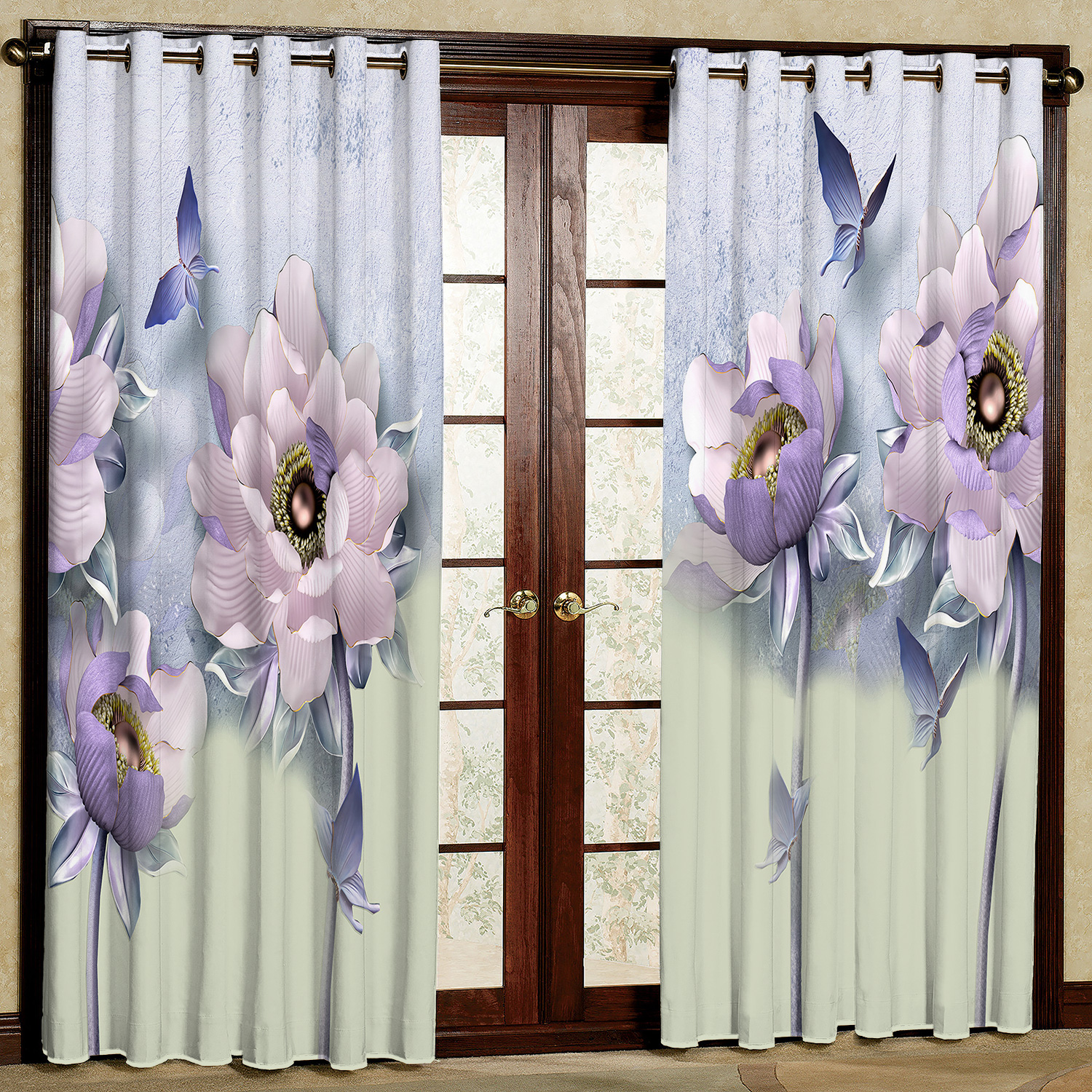   پرده مدل گلدار هازان پانچی کد 4735 سایز 140x200 سانتی متر