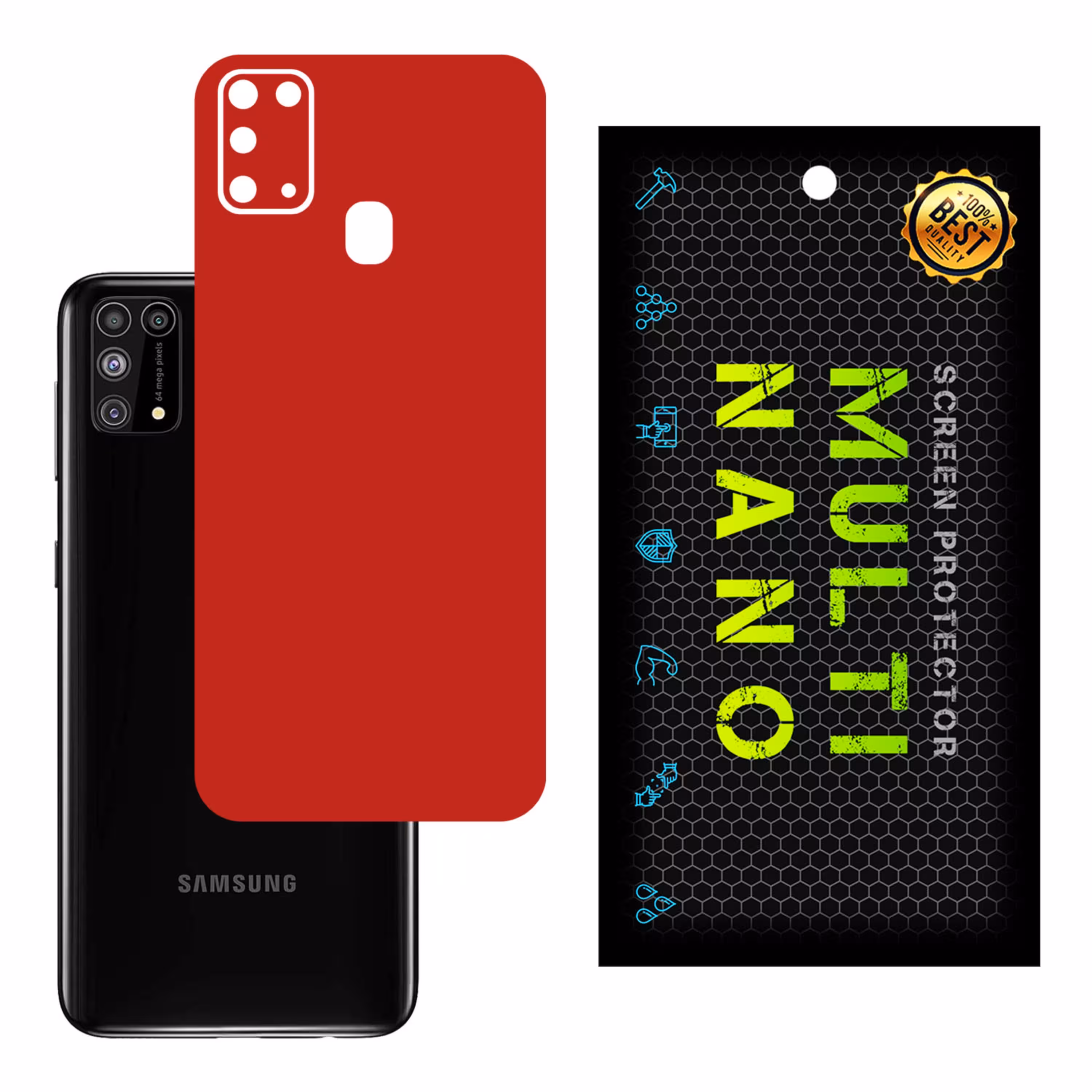 برچسب پوششی MultiNano مدل X-F1M-Red برای پشت موبایل  سامسونگ  M31
