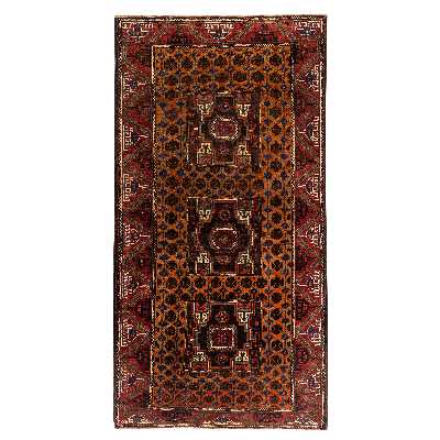 فرش دستبافت دو و نیم متری مدل نقشه بلوچ  کد 33.1835