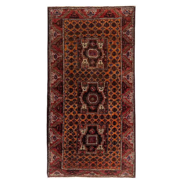 فرش دستبافت دو و نیم متری مدل نقشه بلوچ  کد 33.1835