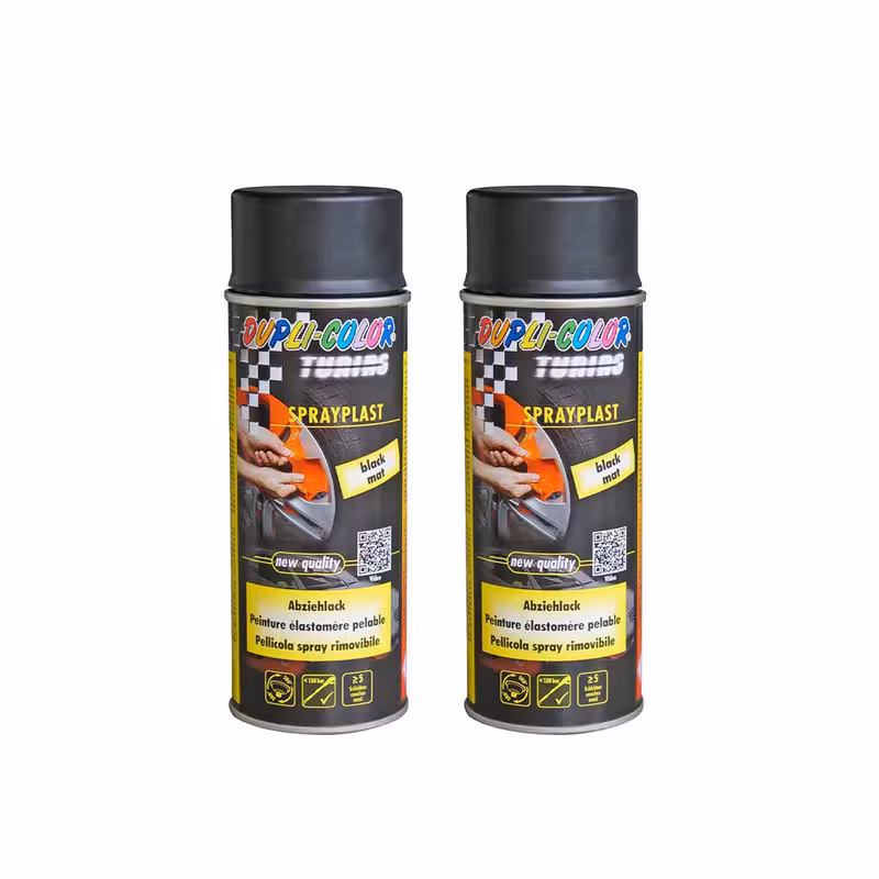اسپری رنگ رینگ پلاست مشکی مات دوپلی کالر مدل sprayplast حجم 400 میلی لیتر مجموعه 2عددی