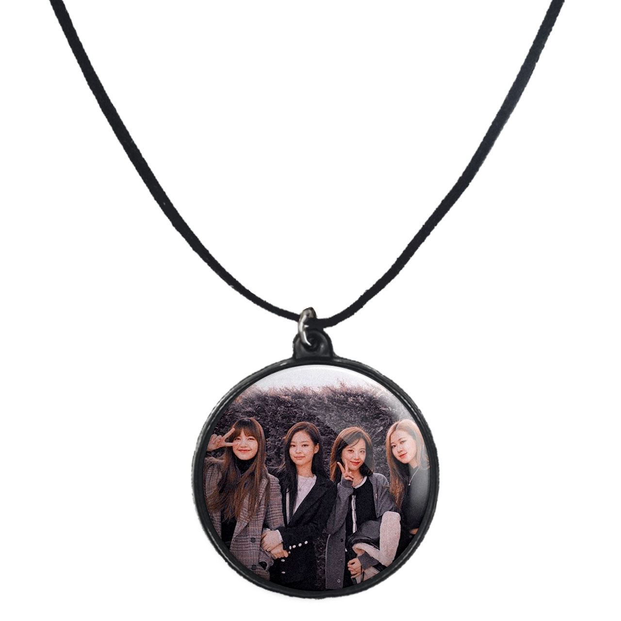 گردنبند پرمانه طرح بلک پینک کد pmb.18214 مدل دو طرفه