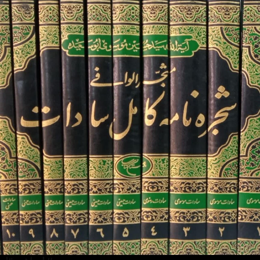 شجره نامه کامل سادات(11جلدی)
جلد سخت وزیری 4290ص نویسنده آیت الله سید حسین موسوی ابوسعیده
