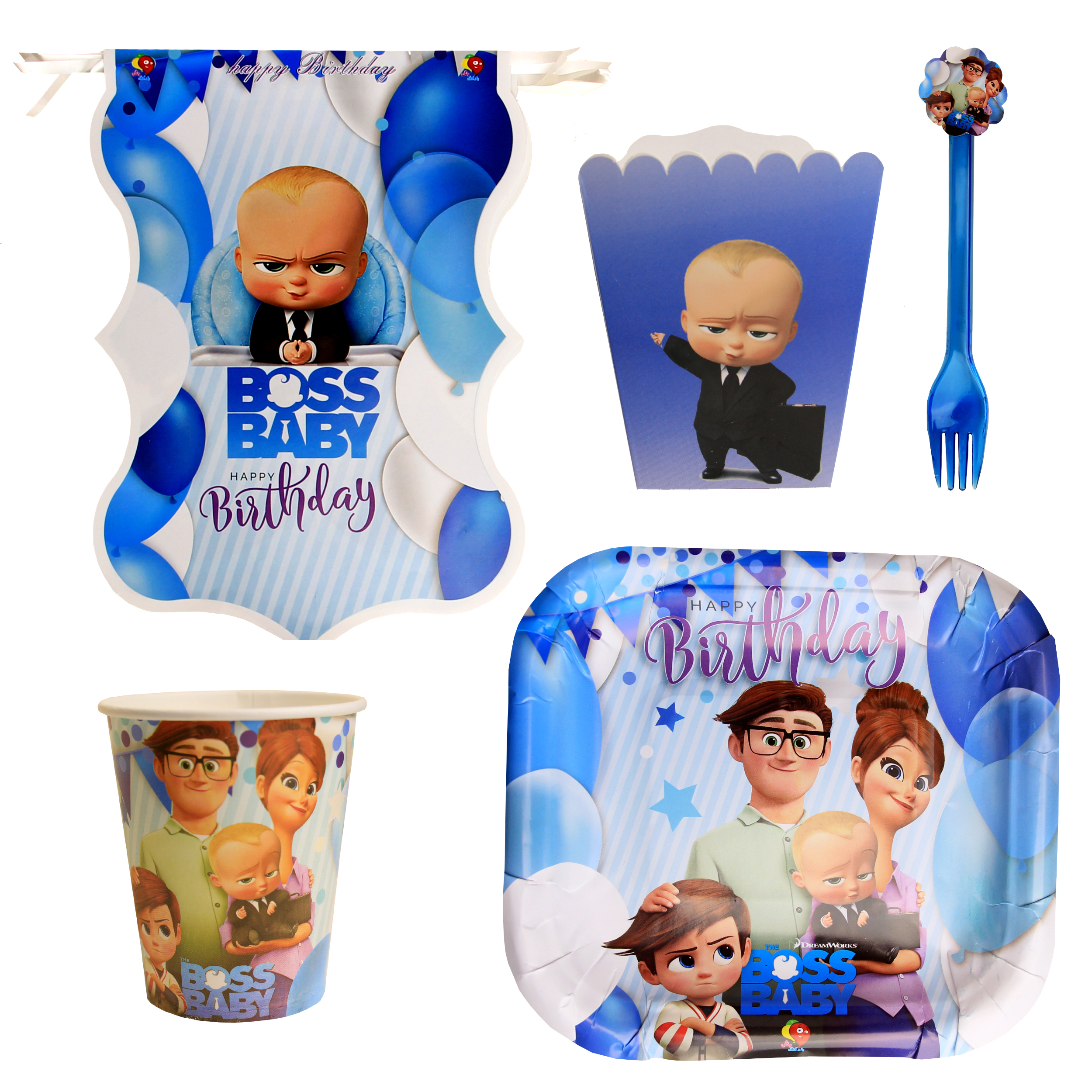 مجموعه 63 عددی تم تولد طرح بچه رئیس کد b584