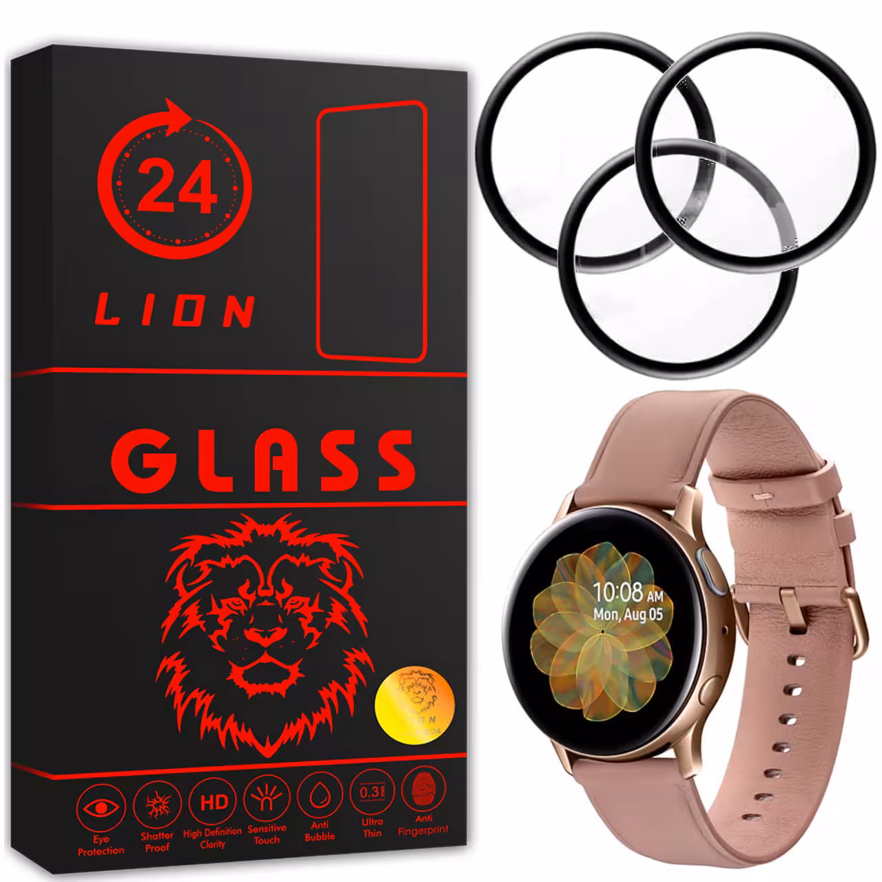 محافظ صفحه نمایش لاین مدل RT007 مناسب برای ساعت هوشمند سامسونگ Galaxy Watch Active 2 40mm بسته سه عددی