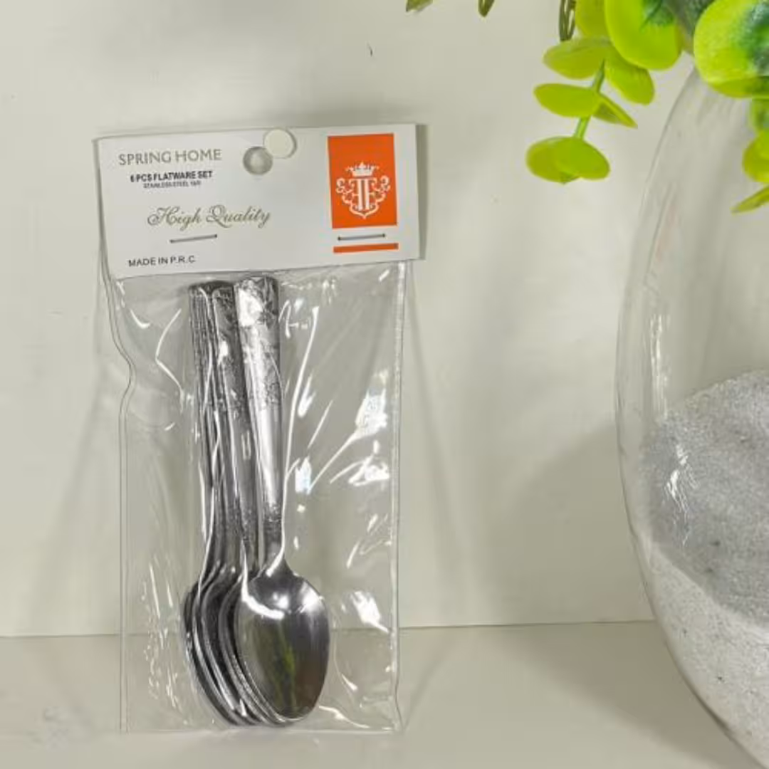 قاشق چای خوری مدل گل بسته 6 عددی