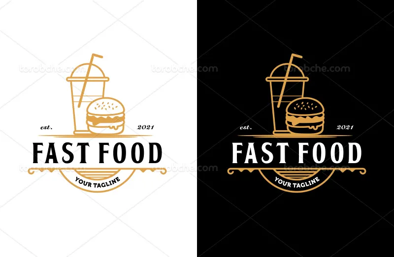 وکتور لوگو فست فود برای طراحی تبلیغاتی | گرافیک با طعم تربچه