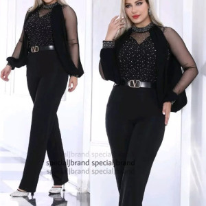 سرهمی زنانه کرپ حریرو غواصی با نگین ومروارید مدل شادی مجلسی