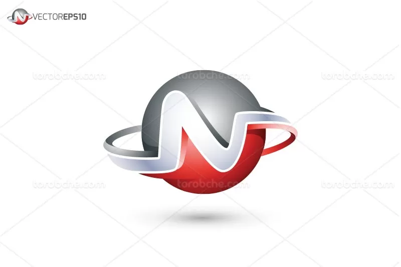 وکتور لوگو حرف N رنگی | گرافیک با طعم تربچه