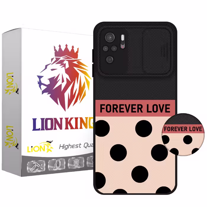 کاور لاین کینگ مدل FOREVER LOVE مناسب برای گوشی موبایل شیایومی Redmi Note10 10S به همراه پایه نگهدارنده