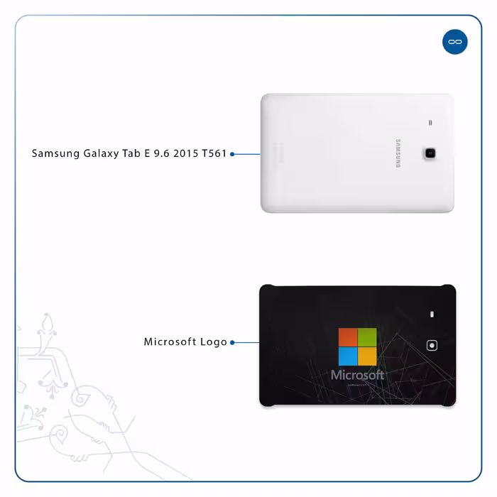 برچسب پوششی ماهوت مدل Microsoft-Logo مناسب برای تبلت سامسونگ Galaxy Tab E 9.6 2015 T561