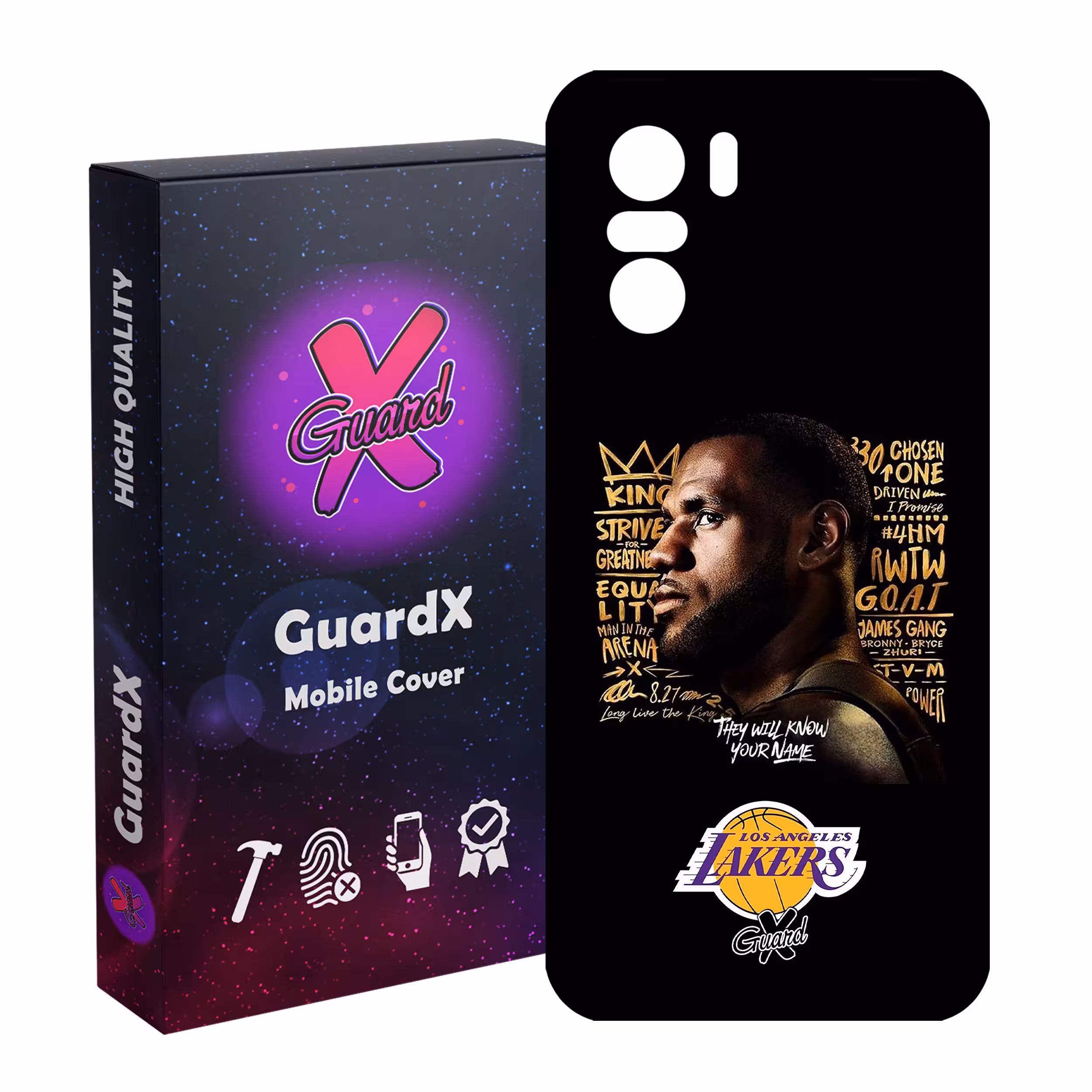 کاور گارد ایکس طرح Lebron James مدل Glass10120 مناسب برای گوشی موبایل شیائومی Poco F3/MI 11X/MI 11X Pro/Redmi K40/K40 Pro