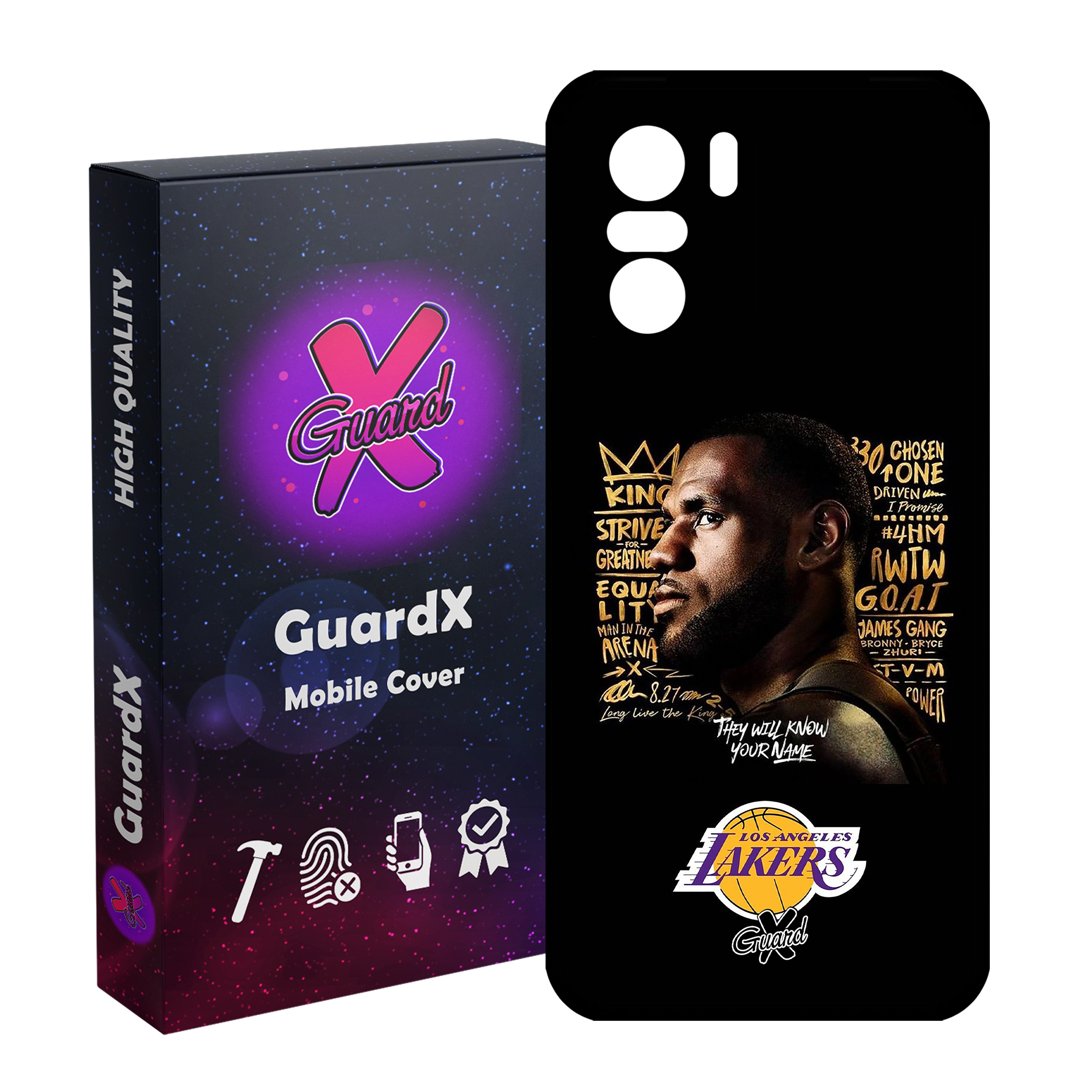 کاور گارد ایکس طرح Lebron James مدل Glass10120 مناسب برای گوشی موبایل شیائومی Poco F3/MI 11X/MI 11X Pro/Redmi K40/K40 Pro