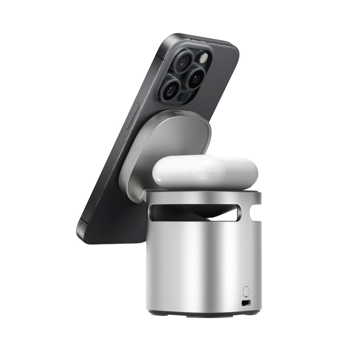 خرید شارژر مگسیف MIPOW 3 in 1 PowerTube MagStation BS300 Silver با بهترین قیمت