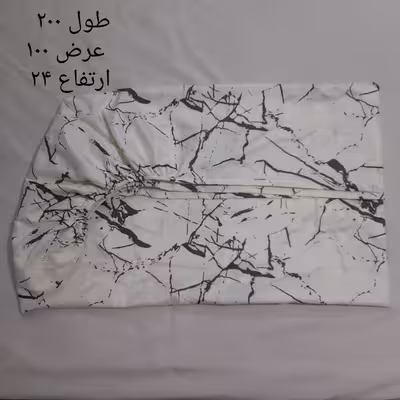 سرویس ملحفه مدل کشدار ni08014 طرح مرمر کد 100 یک نفره دو تکه