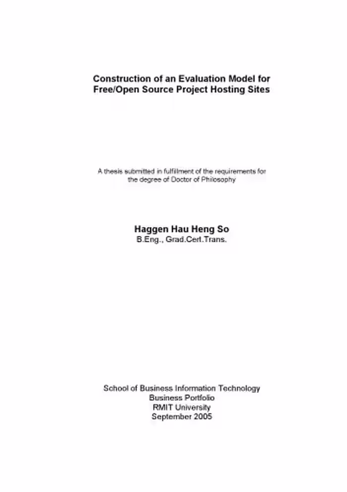 خرید و دانلود نسخه کامل کتاب Construction of an Evaluation Model for Free/Open Source Project Hosting Sites
