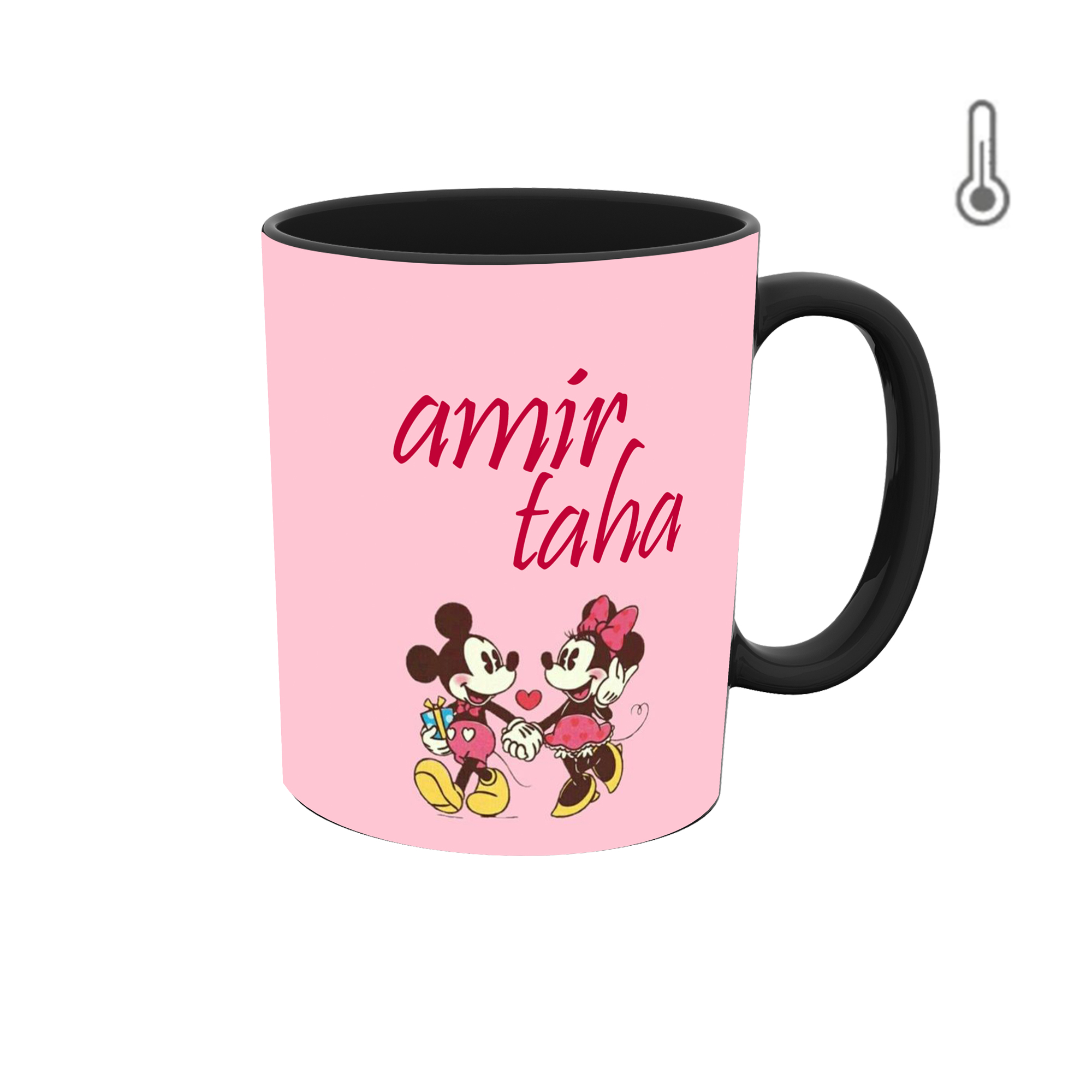 ماگ حرارتی طرح اسم امیرطاها مدل قلب روز عشق