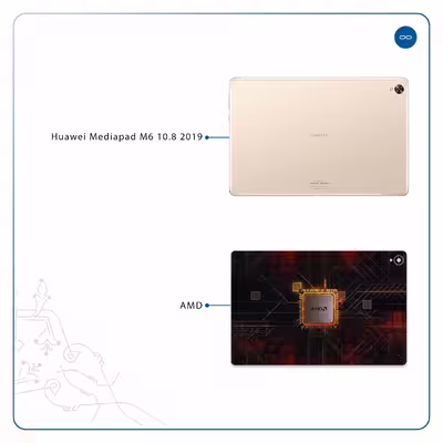 برچسب پوششی ماهوت مدل AMD Brand مناسب برای تبلت هوآوی Mediapad M6 10.8 2019