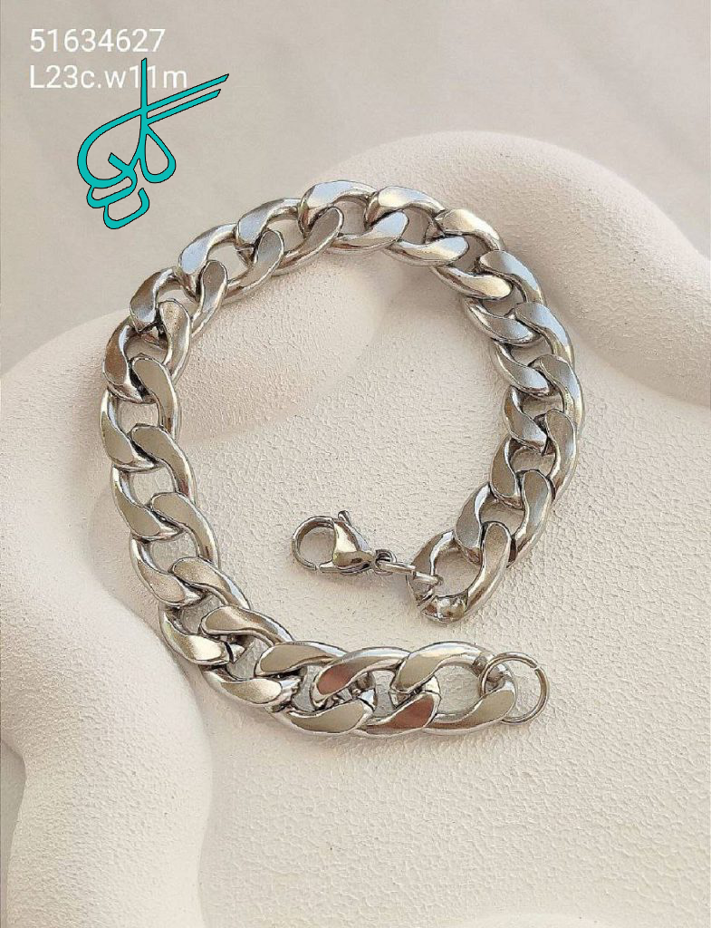 خرید دستبند استیل کارتیر رنگ ثابت کیفیت عالی رنگ ثابت پهنای 11 میلیمتر کد 1216779 - ردگل