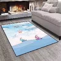 فرش چاپی اتاق کودک طرح هواپیما بر فراز دریا CS-1101a