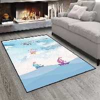 فرش چاپی اتاق کودک طرح هواپیما بر فراز دریا CS-1101a