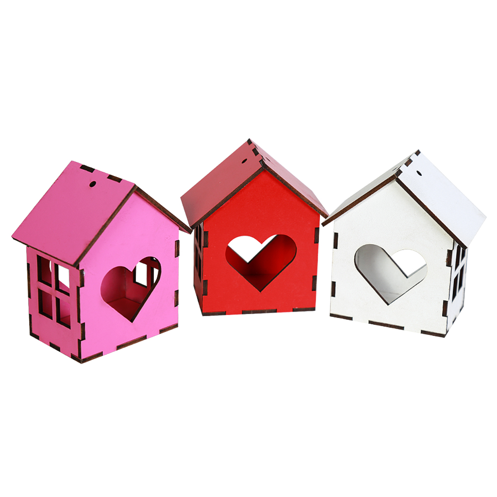 کلبه تزیینی مدل قلب بسته 3 عددی