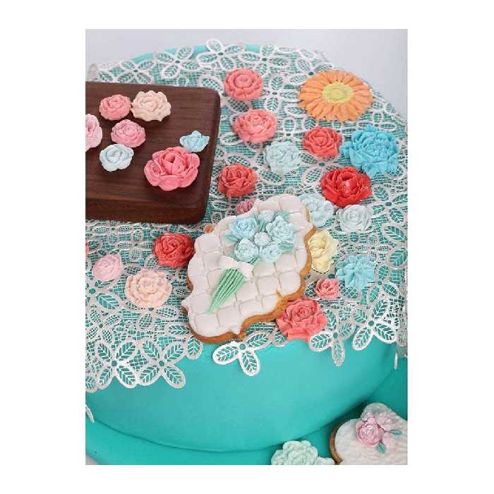 مالد فوندانت مدل گل و برگ