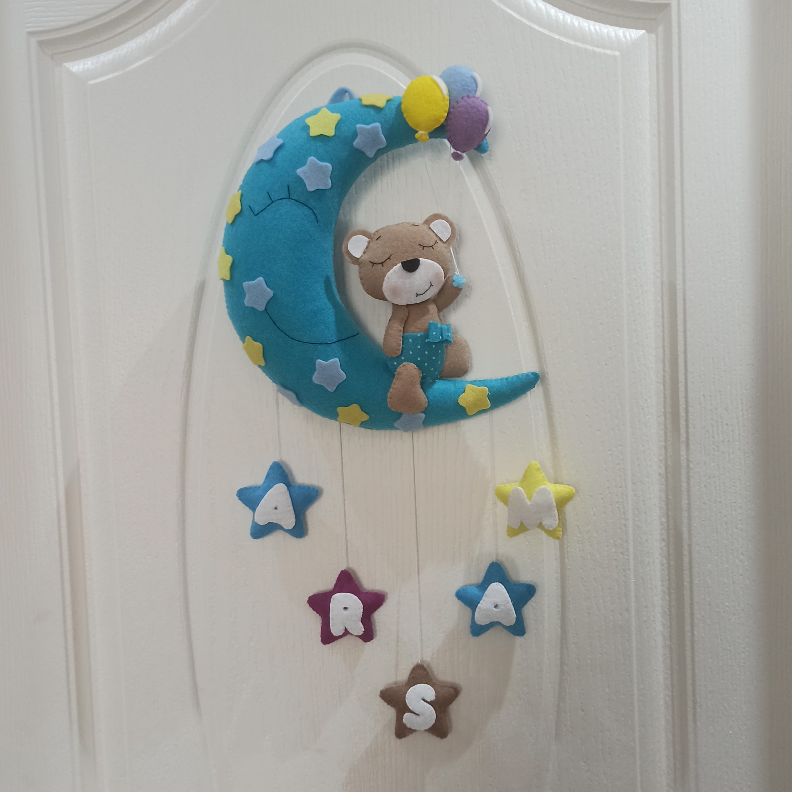 آویز اسم عروسکی طرح ماه